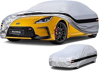 10 Layers Car Cover Custom Fit for Subaru BRZ (2012-2025)/Toyota 86 (2012-2021), Waterproof All Weather for Automobiles, Outdoor Full Cover Sun Dust Rain Protection with Cotton. Silver