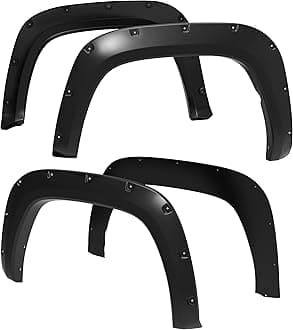 Fender Flare Compatible with 2022-2026 Toyota Tundra, Smooth Textured Black Paintable Bolt-Riveted Style 4pc | TG-FF8T4518