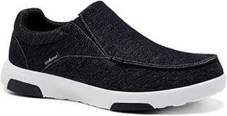 OrthoComfoot Men's Orthopedic Comfortable Slip-On Shoes with Arch Support, Orthotic Loafers for Plantar Fasciitis, Canvas Leisure Vintage Flat Walking Shoes for Foot and Heel Pain Relief