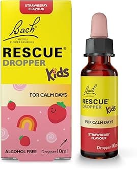 Rescue Kids Dropper 10ml (Strawberry) Comfort & Reassurance, Natural Emotional Wellness Day Support, Flower Essence Vegan Formula, Travel, Bach to School, Exams, Alcohol Free