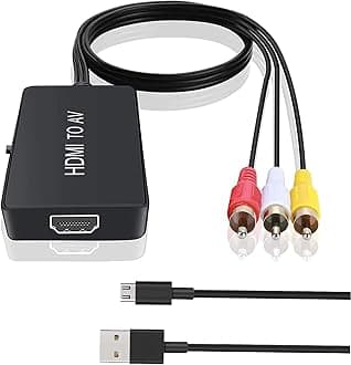 HDMI to RCA, HDMI to Older TV Adapter Compatible for Fire Stick, Roku, Apple TV, Xiaomi Mi Box, Android TV Box, DVD, Blu-ray Player ect.（HDMI to AV Converter）
