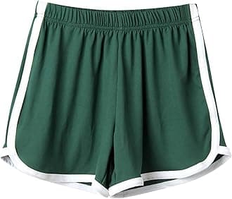 JEUROTWomens Athletic Shorts Elastic High Waist Workout Running Shorts Loose Fit Lounge Casual Short Pants with Pockets