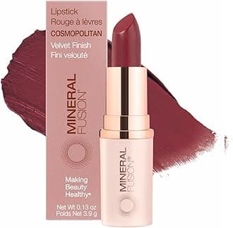 Mineral Fusion Lipstick, Vivid & Smudge-Free Lip Color with Avocado Oil, Cocoa Seed Butter & More, Long-Lasting Vegan Lipstick, FD&C Dye-Free, Cruelty-Free, Paraben-Free, Gluten Free, Cosmopolitan