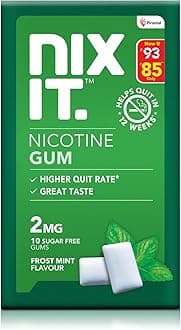 Nixit Nicotine Gum | 2mg | Pack of 10 (100 Count)| 10 Gums each pack | Frost Mint | Sugar Free | Helps Quit Smoking in 12 weeks | WHO Approved Therapy | Aids in Smoking Cessation
