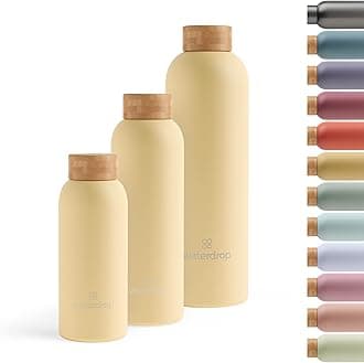 Waterdrop® Steel Bottle 600ml | Stainless Steel Water Bottle, Double Insulated Water Bottle | 12h Hot, 24h Cold - Flask Thermos Water Bottle | Leak-Proof Drinks Bottle | Reusable, Robust, BPA-Free