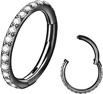 Clear CZ Nose Rings & Earrings - 316L Surgical Steel - Cartilage, Conch, Daith, Helix, Rook, Tragus, Lobe & Snug Body Piercing Jewelry - 20G, 18G