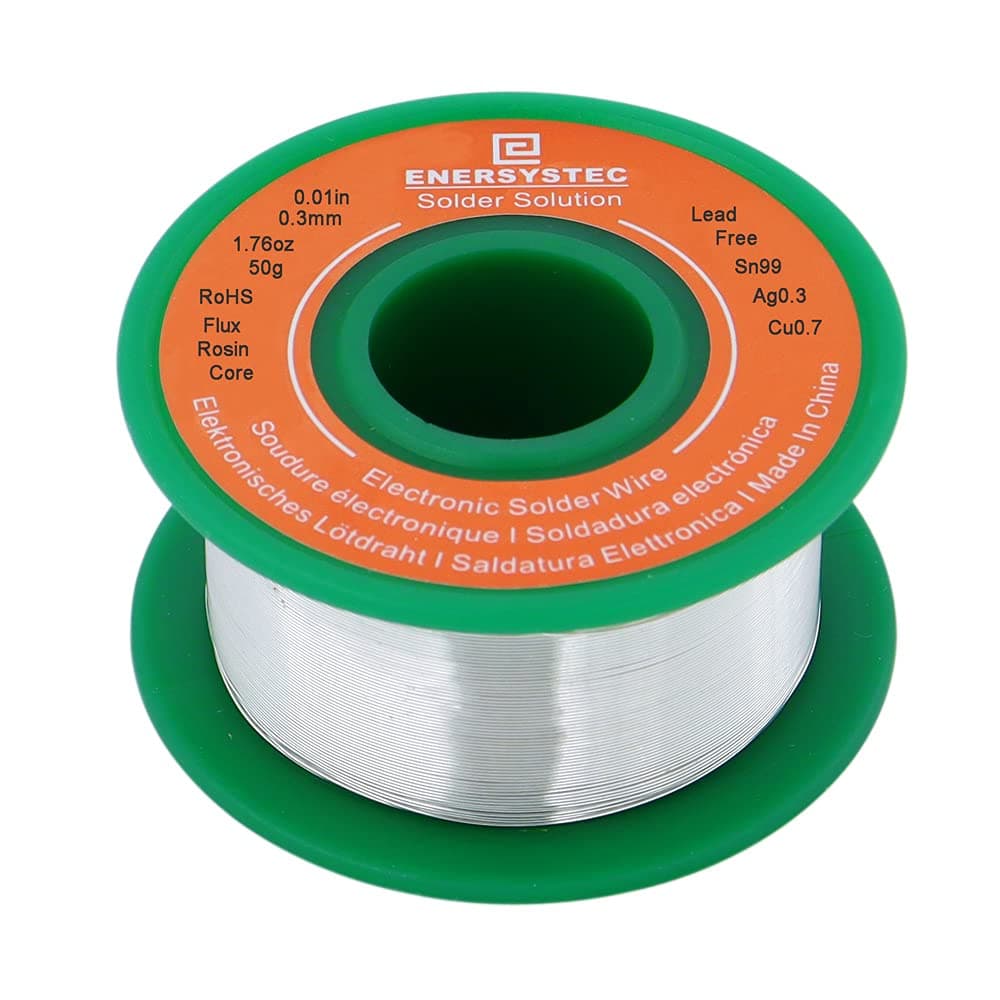 Ultra-Thin Solder Wire 0.01in 0.3mm Rosin Core Flux 2.5, Lead Free Solder Wire Sn99 Ag0.3 Cu0.7 Flow 50g Electronics Soldering Electric Solder