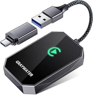 GRAYWATER Wireless CarPlay Adapter,Convert OEM Wired to Wireless Car Play Dongle Fit for Cars 2015+ & for Apple iPhone iOS 10+,Innovative Seamless Control Plug & Play（Space Silver）