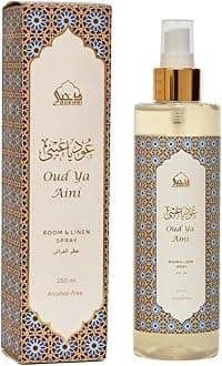Oud Ya Aini Attar Al Faraash by Dukhni | 250ml Non Alcoholic Spray | Arabic Natural Mist | Air Freshener, Room Mist, Fabric & Linen Spray | Festive Gift for Employees