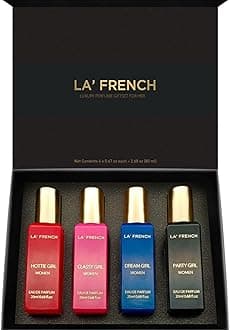La French Luxury Perfume Gift Set for Women – Set of 4 Mini Perfumes (20ml Each) | Long-Lasting & Luxurious Fragrances | Premium Combo Gift Set for Girls & Women | Perfect for Gifting & Everyday Elegance
