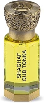 Shaghaf Oud Tonka - Arabian Perfume Oil - Vanilla Perfume for Women - Long Lasting Women's Fragrances with Almond, Rose, Amber - 0.4 oz