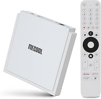 Android TV Box 11.0, MECOOL KM2 Plus Deluxe Smart TV Box 4GB 32GB Voice Assistant Dolby Atmos and Vision, Compatible with AV1 HDR 4K 2.4G 5.0G WiFi6 BT5.0 Amlogic S905X4