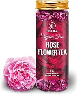 Rose Tea - 25gm - 25 Cups | SUPER ANTIOXIDANT | Natural Sun-Dried Petals | Herbal Tea - Flower Based | Vitamin - C Rich | For Beautiful Hair & Skin | Pet Jar