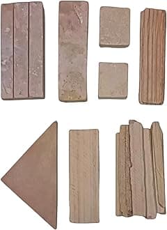 Brighty 1 kg red slate bar chips grooves kitkatt pencil cube slate stone pure natural Billards Chalk box| Natural Bar, Chips, Grooves, Kitkatt & Cube Mix for Writing, Art & Billiards -Pack of 10