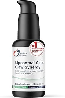 Liposomal Cat's Claw Synergy - Liquid Immune Support Supplement Cats Claw Extract, Vitamin D + Monolaurin - Superior Absorption (50 Servings / 1.7 Fl Oz)