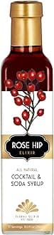 All Natural HERB Syrup for Cocktails & Sodas, 8.5 oz (Rose Hip)