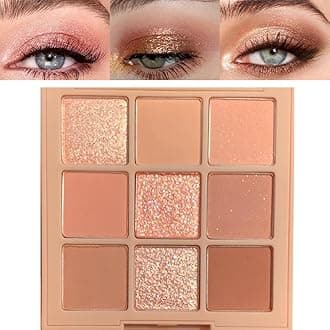 Eyeshadow Palette Makeup- 9 Colors Nude Pink Shimmer Gold Rose Colorful Eyeshadow Palette Matte Shimmer Korean Natural Eye Shadow palettes Highly Pigmented Naturing-Looking Long Lasting (#02)