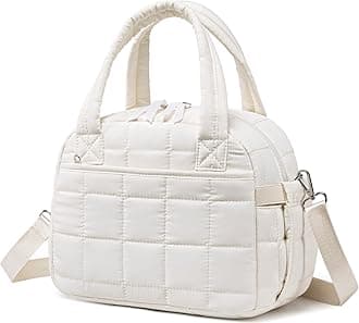 LEDAOU Lunch Box for Women Lunch bag Quilted Puffer Lunch Box with Adjustable Strap Insulated Reusable LunchBox for Work School Picnic Travel