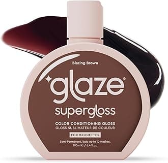 Glaze Supergloss Color Conditioning Gloss – Hydrating Semi-Permanent Color Hair Gloss & Shine Boost – Color Depositing Mask - Vegan, Cruelty-Free – 190ml - Blazing Brown - Dark Cool Brown