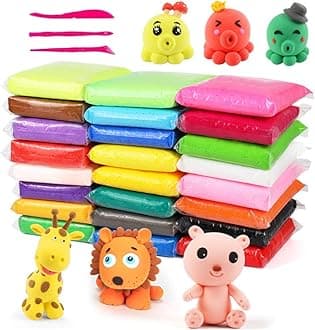 24 Colors Magic Air Dry Clay,Ultra Light Modeling Clay,Creative Art DIY Crafts Clay Dough with Tools as Great Present for Children Toy for Kids