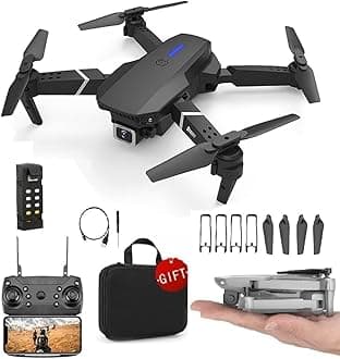 Foldable Remote Control Drone with Camera HD Wide Angle Lens Optical Flow Positioning with 1800Mah Battery WiFi FPV 4-Axis Camera with Dual Flash Lights