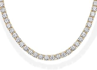 PAVOI14K Gold Plated 3mm Simulated Diamond Tennis Necklace for Women | Tennis Chain | Chunky Long Gold Necklace for Women| Sizes 15" and 18"