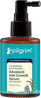 Pilgrim 3% Redensyl & 4% Anagain ADVANCED HAIR GROWTH SERUM (30 ml) with Rosemary For Dandruff-Prone Scalp | Controls Dandruffs, Hair Fall, Stimulates Hair Growth, Increase Hair Density | Men & Women