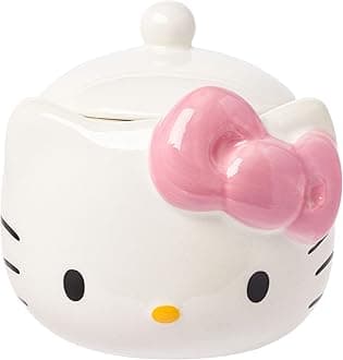Silver Buffalo Hello Kitty Pink Bow Small Sculpted Ceramic Snack Jar