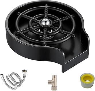 Glass Rinser,Kitchen Aink Faucet Bottle Washer,Faucet Glass Washer Cleaner Accessories,Quick Rinser for Baby Bottle,Bar Glass Rinser,Kitchen Sink Automatic Flushing Device 5.5 * 5.1 * 3.1