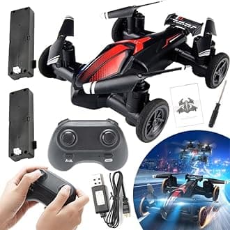 Flying Car Dual Mode Control Flying Car, 2024 New With 2 Batteries (endurance 16 Minutes) 2.4ghz Flying Car Air-ground Dual Mode Remote Control Flying Car,360°rolling, Led Lights red
