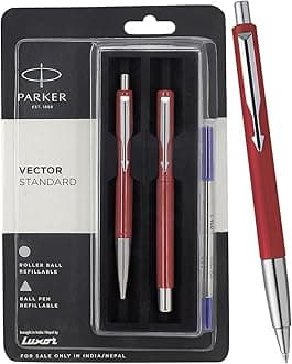 Vector Standard Roller Ball Pen and - Red Body