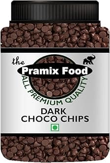 Pramix Dark Chocolate Mini Choco-Chips – Baking Ingredient, Topping and Decoration Candy for Ice Cream, Desserts and Baked Goods (500gm)