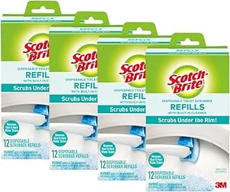 Disposable Toilet Scrubber Refills, Removes Rust & Hard Water Stains, 48 Disposable Refills