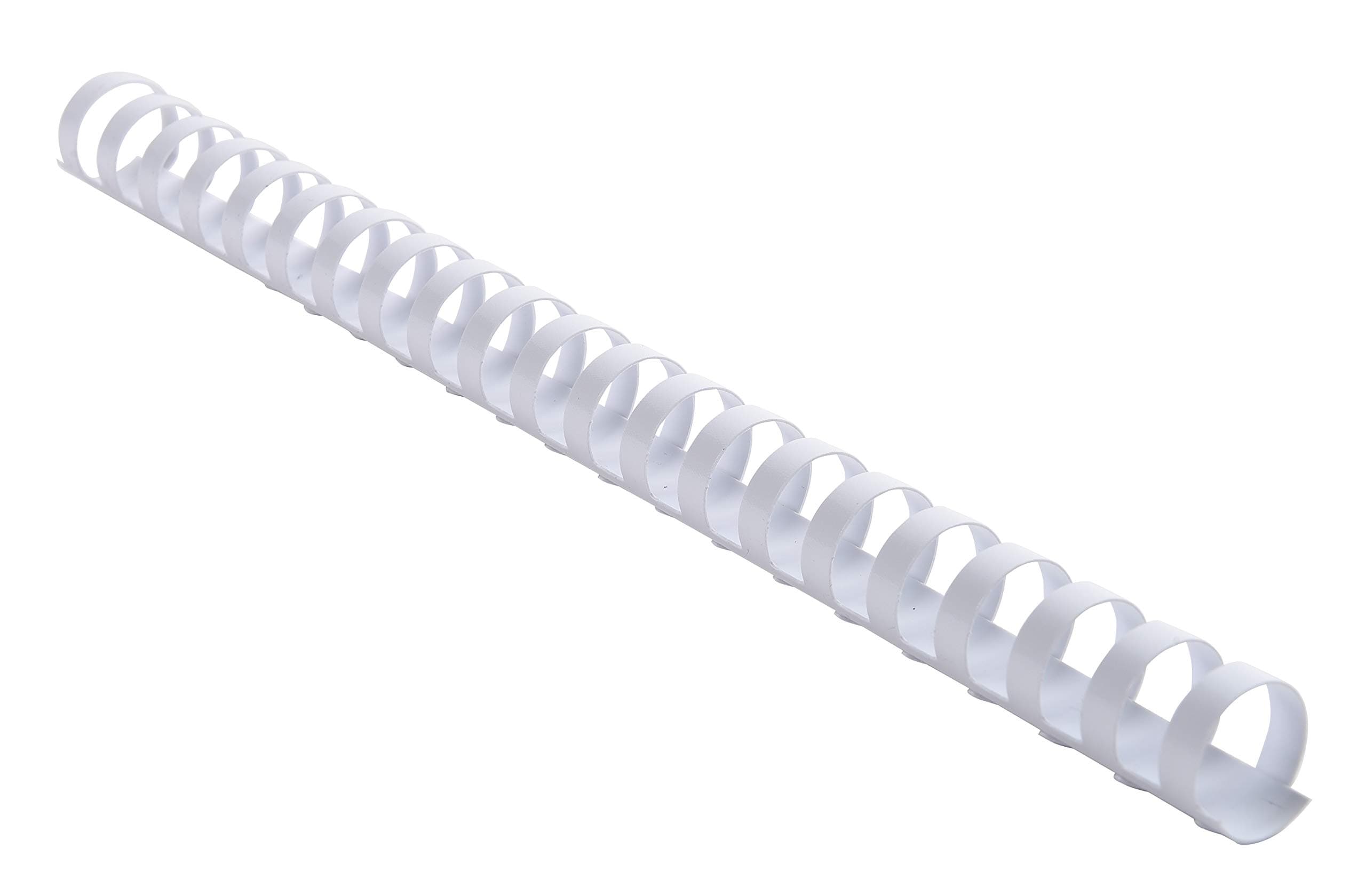 Exacompta - Ref 75600E - Binding Combs - 20mm Thick, 21 Rings, Suitable for A4 Documents, Holds Approx. 120-150 Sheets, Made from PVC Material - White (Pack of 100)