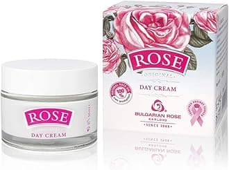 Bulgarianrose Day Face Cream with Natural Rose Oil, Moisturizing and Rejuvenating Skin Care, Rose Water Revitalizing Day Cream, Face Moisturizer for dry skin