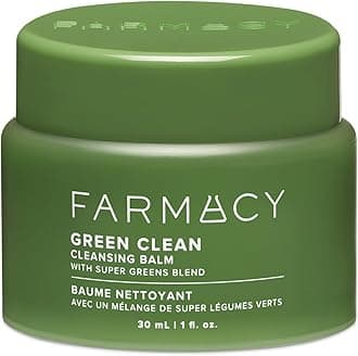 Farmacy Makeup Remover Cleansing Balm - Green Clean Waterproof Makeup Remover Balm + Oil Cleanser for Face - Gently Melts Make Up + SPF - Hydrates + Softens Skin with Super Greens + Papaya (30ml)