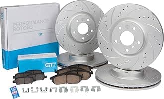 [Front & Rear Kit] Geomet Series High Performance Brake Disc Rotors & Ceramic Pads for Lexus GS IS RC 2013-2020 GS200t GS300 GS350 IS200t IS300 IS350 RC200t RC300 RC350