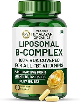 Vlado’s Himalayan Organics Vitamin B Complex with 100% RDA B1, B2, B3, B5, B6, B7, B9 & B12 | Hair Growth, Energy & Immunity | Youthful Skin - 120 Veg Tablets
