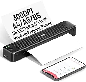 Phomemo P831 Portable Printers, Thermal Transfer Portable Printer for Invoice, Contract and Business Trip, Monochrome Printer A4 Compatible with Phone and Laptop, Desktops Stick PCs