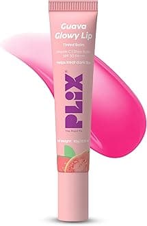 The Plant Fix Plix Guava Glowy Lip Tinted Balm | Shea Butter & Vitamin E for Soft Lips | SPF 30 PA+++ Sun Protection | 10g
