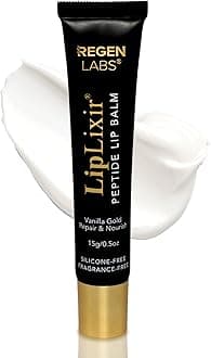 LipLixir Non Toxic Peptide Lip Balm – EWG® VERIFIED, All-Natural, Ultra-Clean, Hydrating, Doctor Approved Lip Gloss – Fragrance-Free with Shea, Cocoa & Coconut Oil, (Reformulated Thicker Formula)