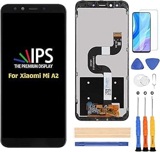 Compatible with Xiaomi Mi A2 LCD Display Screen Replacement,for Xiaomi Mi A2 MIA2 6X MI6X 5.99" Display LCD Panel Repair Parts Kit,with Tempered Glass+Tools (Black with Farme)