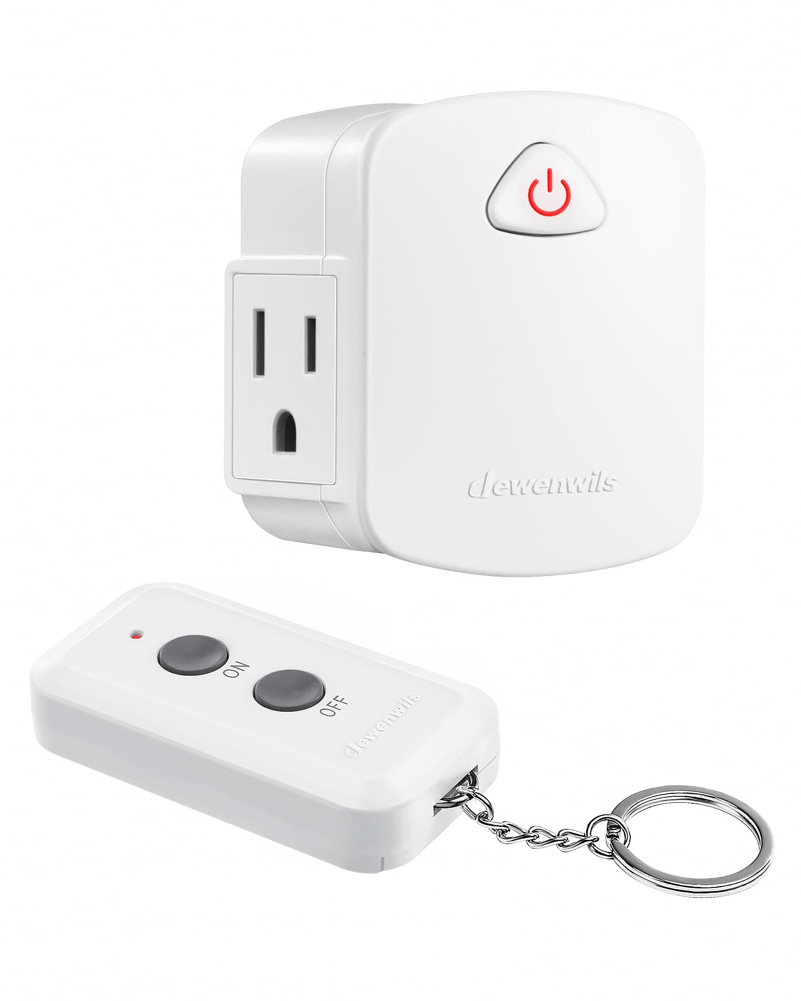 DEWENWILS Remote Control Outlet, Upgraded Version Wireless Remote Light Switch for Lamp, Household Appliances, 15A/1875W, 100 FT Long Range, Compact Side Plug, ETL Listed, White…