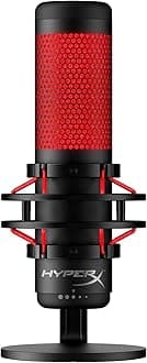 QuadCast - USB Condenser Gaming Microphone, for PC, PS4, PS5 and Mac, Anti-Vibration Shock Mount, Four Polar Patterns, Pop Filter, Gain Control, Podcasts, Twitch, YouTube, Discord, Red LED