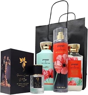 Bath and Body Poppy Trio Gift Set with Fawn Over Me Perfume and Gift Bag