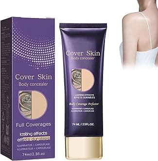 Body Concealer, Body Coverage Perfector, Waterproof and Sweat Proof Concealer, Tattoo Cover, Lasting Makeup, for Covering Tattoos, Scars, Stretch Marks, Natural Skin Color, 74ml