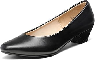 DREAM PAIRS Women's Mila Low Chunky Heel Pump Shoes