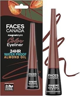 FACESCANADA Magneteyes Color Eyeliner Gel - Powerful Brown,4 Ml|Glossy Finish|24Hr Long-Lasting|Waterproof|Smudgeproof|Precise Application|Intense Color Payoff|Almond Extract & Vitamin E