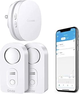 WiFi Water Sensor 2 Pack, Smart Water Leak Detector, 100dB Adjustable Alarm Suit for Home and Basement, Water Leak Alert with Email & APP Push (Only Support 2.4G Wi-Fi)