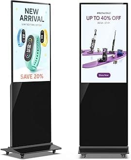 JIYANG 37 Inch Digital Signage Display, Indoor Floor Standing Advertising Display Kiosk Android System,Commercial LCD Totem(Black)